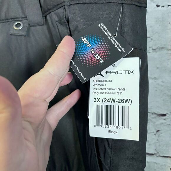 Arctix Womens Insulated Snow Pants Black Skiing Snowboard Powder Gaiter Size 3X - Picture 6 of 12